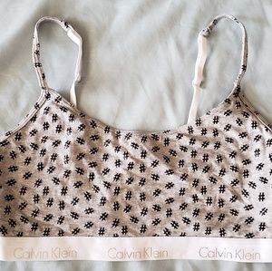 Calvin Klein sports bra # grey logo crop top